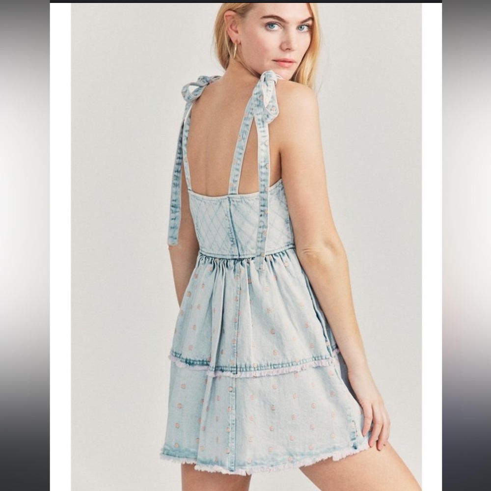 American Eagle tiered denim mini dress